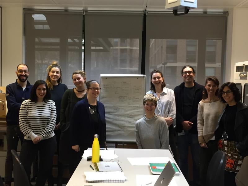 Modelling workshop participants at The National Archives conservation studio