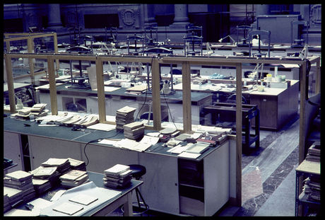 workshop set up in Biblioteca Nazionale in Florence in 1967 